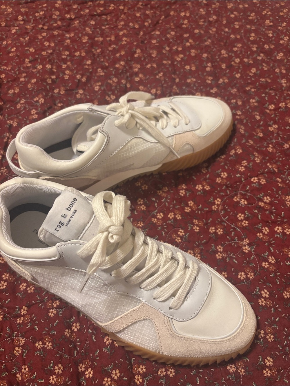 rag & bone White and Gum Low-Top Sneakers